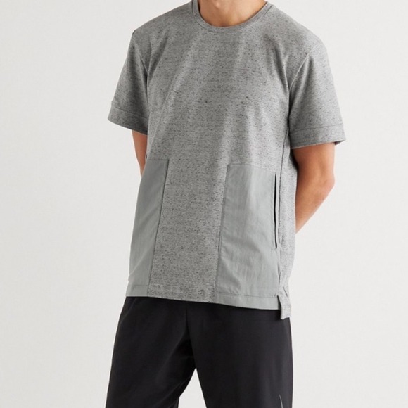 Nike Training Panelled Recycled Dri-FIT Yoga T-Shirt Gray Loose Fit Size Large - Picture 1 of 9